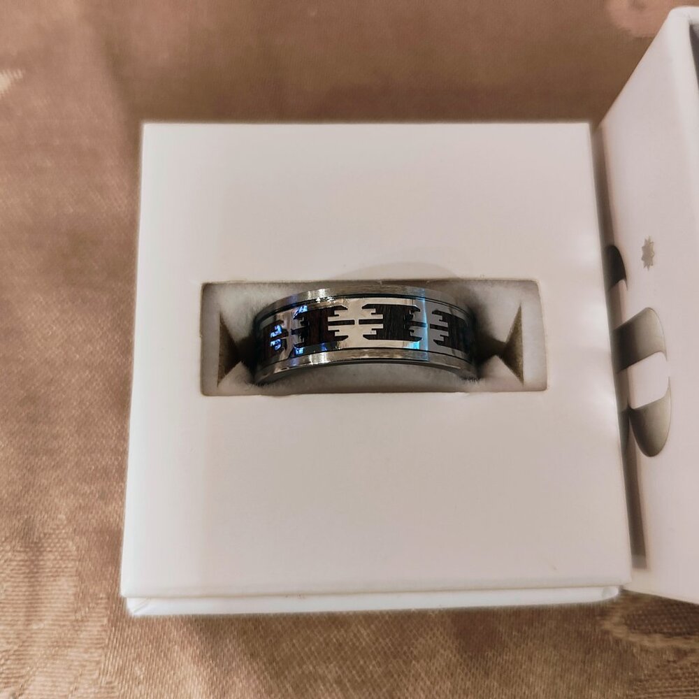Bomb Party Aztec Spirit Men's Ring, Size 8.5, New With Tags